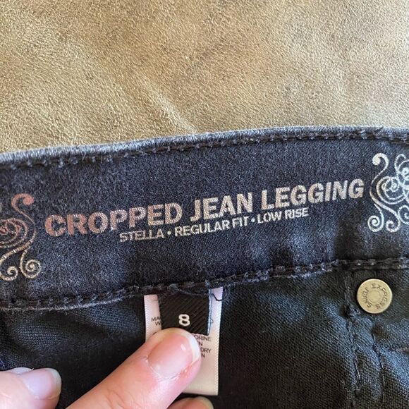 Express Stella cropped black jean leggings size 8 - Picture 5 of 11